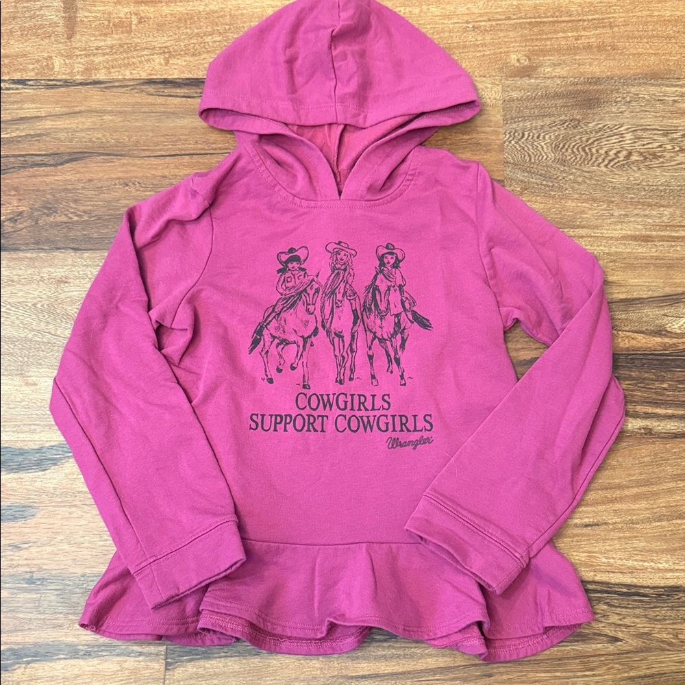 Wrangler Fuchsia Cowgirls Hoodie Girls M 6/7